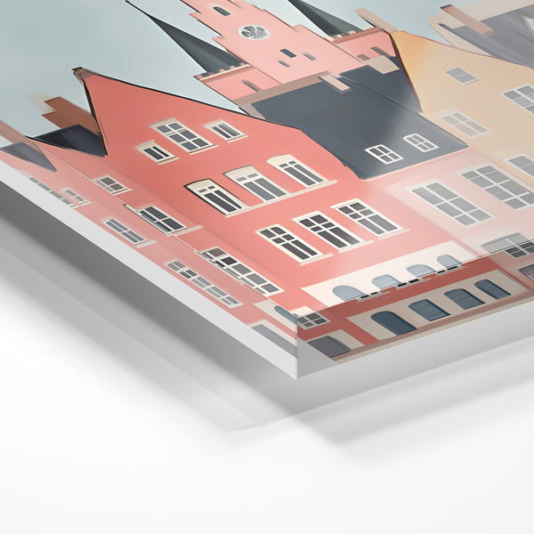 Odense, affiche de voyage style scandinave — Verre acrylique