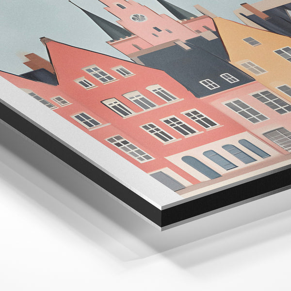 Odense, affiche de voyage style scandinave — Aluminium Dibond