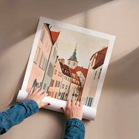 L'impression présentée en poster, sans encadrement, sur un mur neutre.
