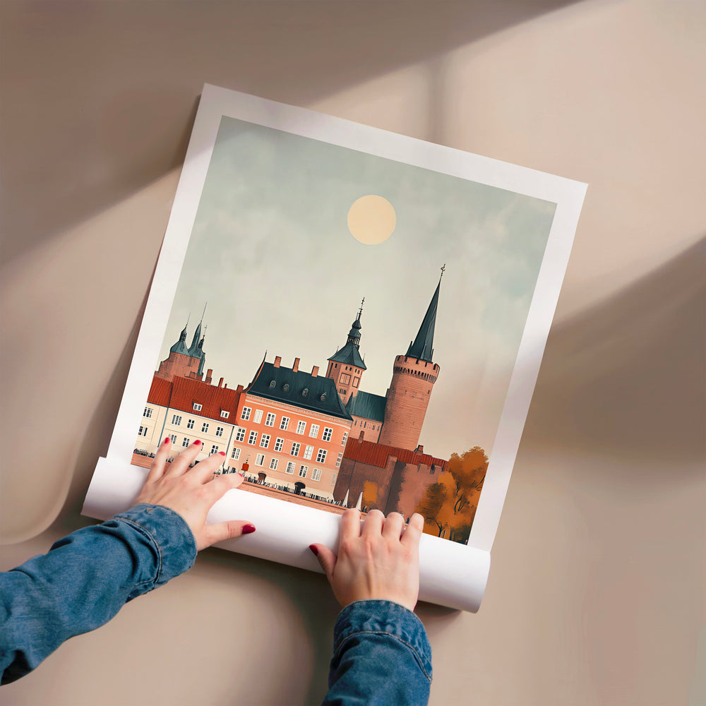 L'impression présentée en poster, sans encadrement, sur un mur neutre.
