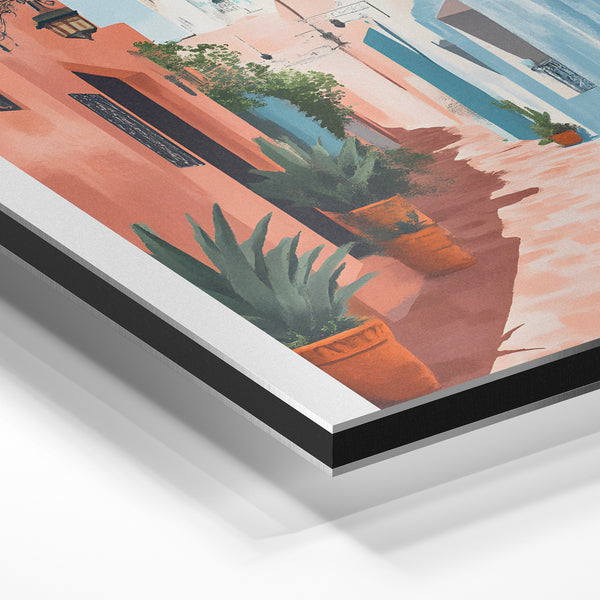 Ruelle de Casablanca, terracotta et bleu — Aluminium Dibond