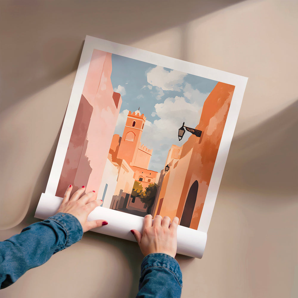 L'impression présentée en poster, sans encadrement, sur un mur neutre.