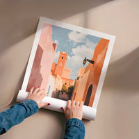 L'impression présentée en poster, sans encadrement, sur un mur neutre.
