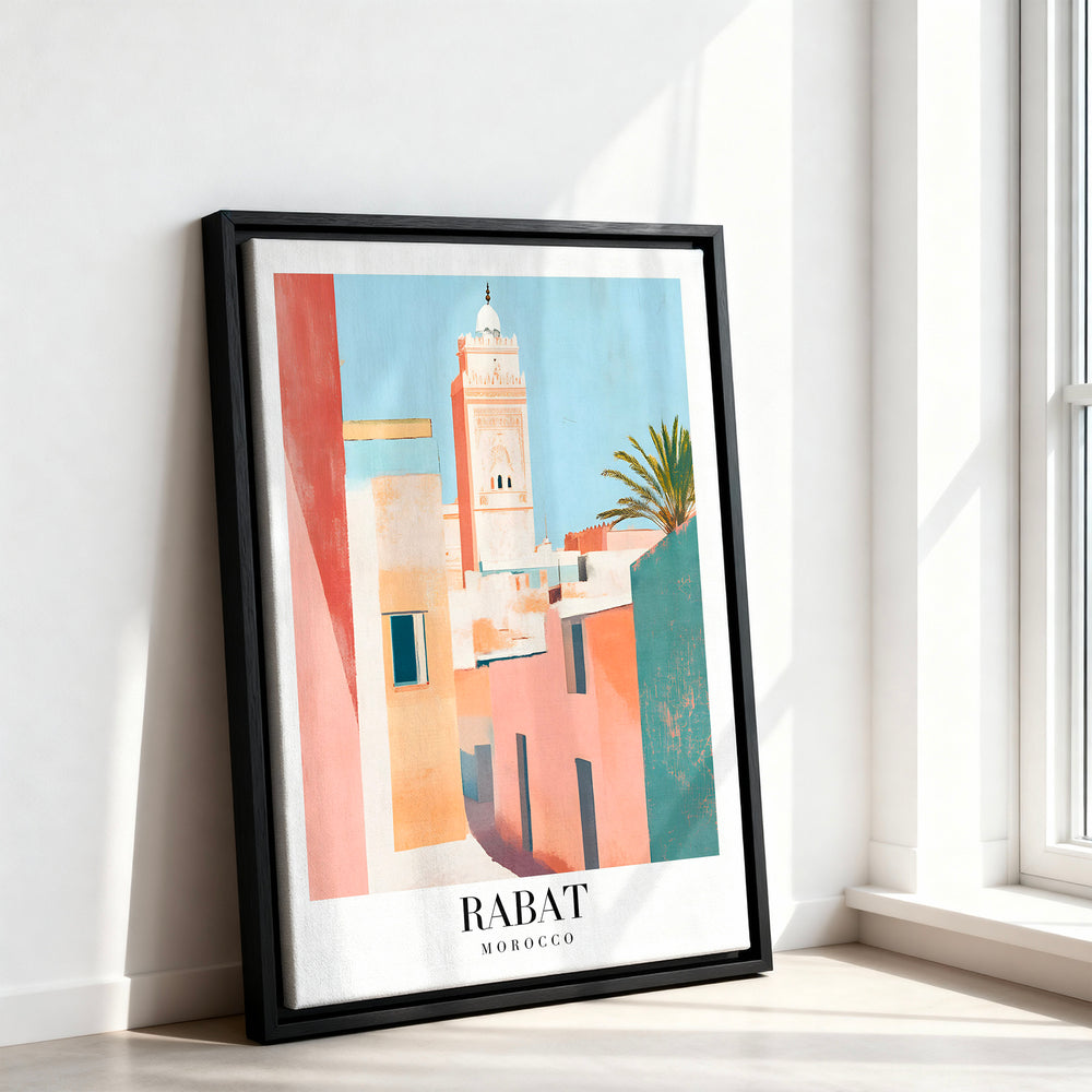 Le tableau accroché en situation dans un intérieur meublé.