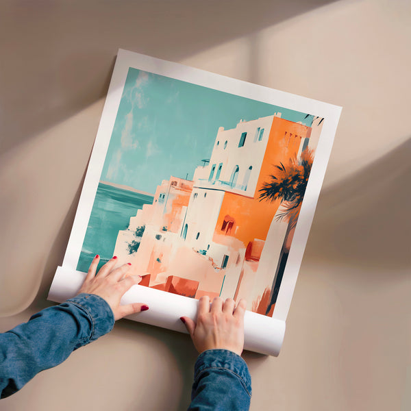 Affiche voyage Tanger architecture méditerranéenne — Poster HP mat