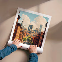 L'impression présentée en poster, sans encadrement, sur un mur neutre.