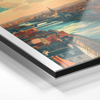 Gros plan du relief : la surépaisseur d'encre en lumière rasante sur aluminium Dibond.