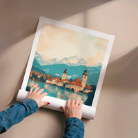L'impression présentée en poster, sans encadrement, sur un mur neutre.