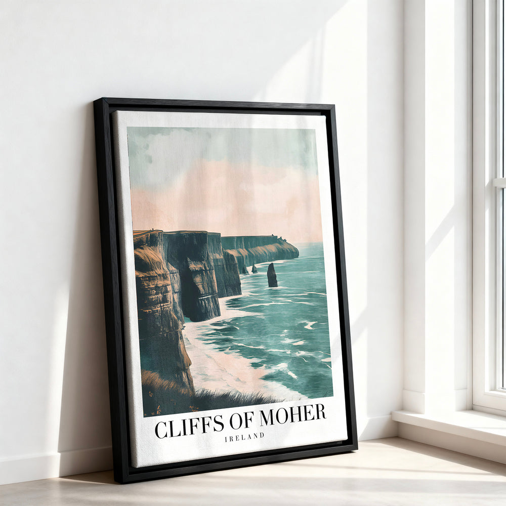 Le tableau accroché en situation dans un intérieur meublé.