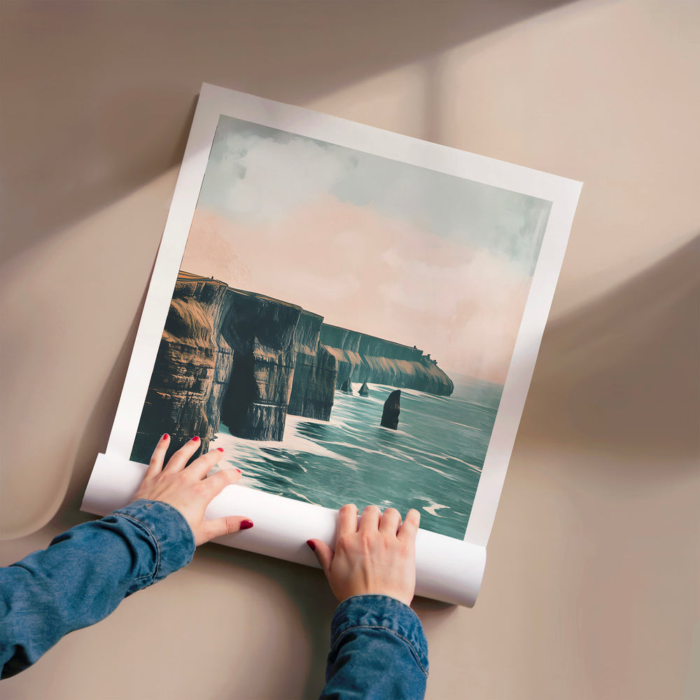 L'impression présentée en poster, sans encadrement, sur un mur neutre.