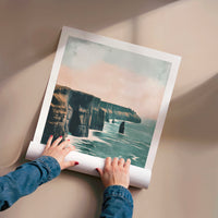 L'impression présentée en poster, sans encadrement, sur un mur neutre.