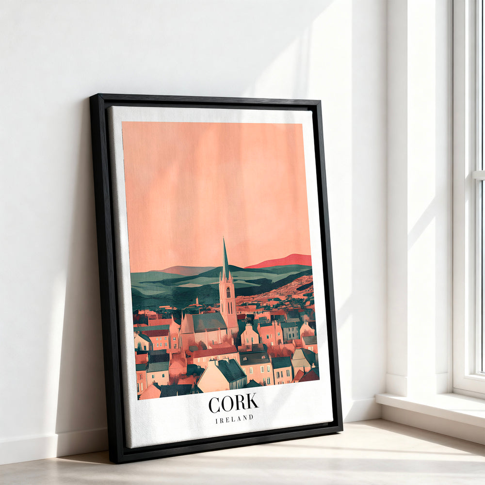 Le tableau accroché en situation dans un intérieur meublé.