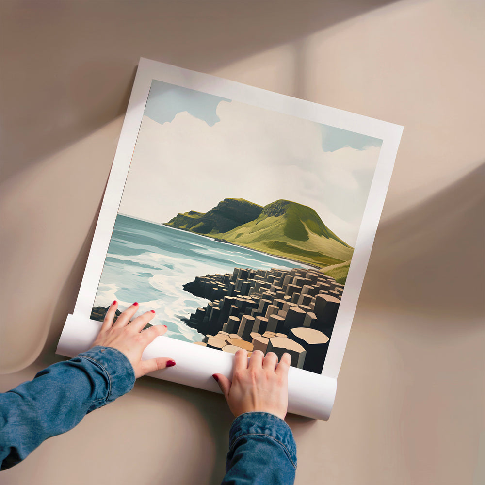 L'impression présentée en poster, sans encadrement, sur un mur neutre.