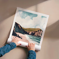 L'impression présentée en poster, sans encadrement, sur un mur neutre.