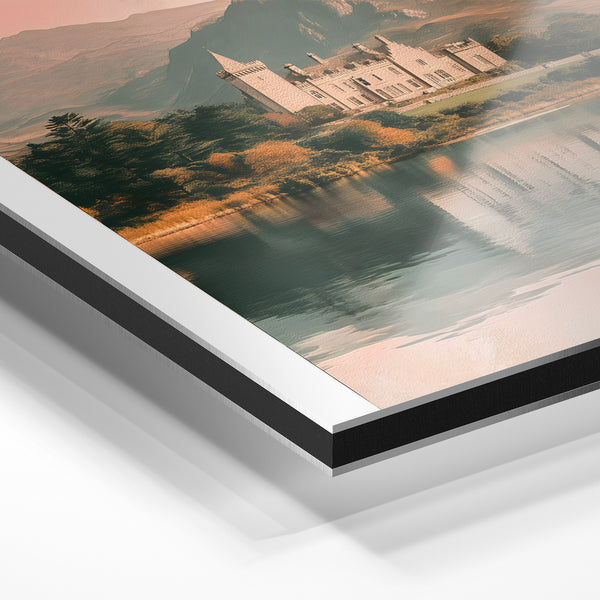 Kylemore Abbey, Irlande – Affiche de voyage — Aluminium Dibond relief 3D