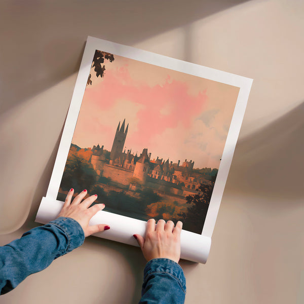 Kilkenny au coucher, affiche voyage terracotta — Poster HP mat
