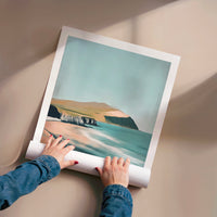 L'impression présentée en poster, sans encadrement, sur un mur neutre.