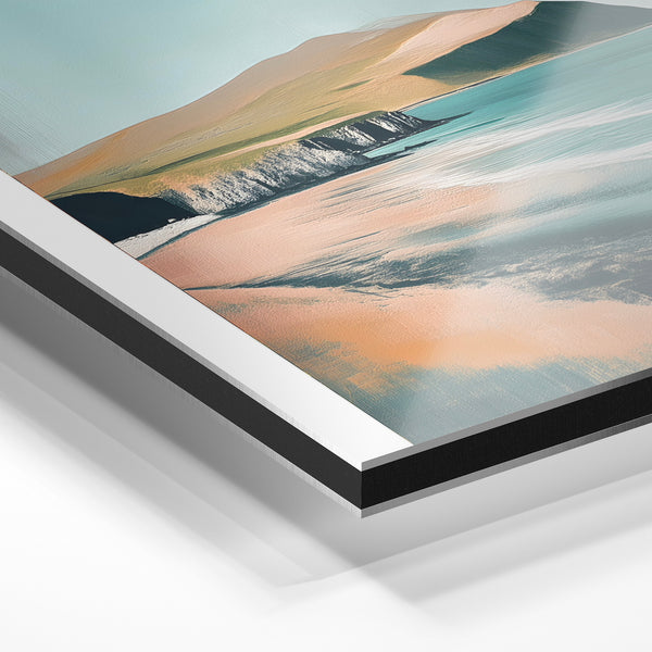 Achill Island, affiche voyage turquoise et beige — Aluminium Dibond relief 3D