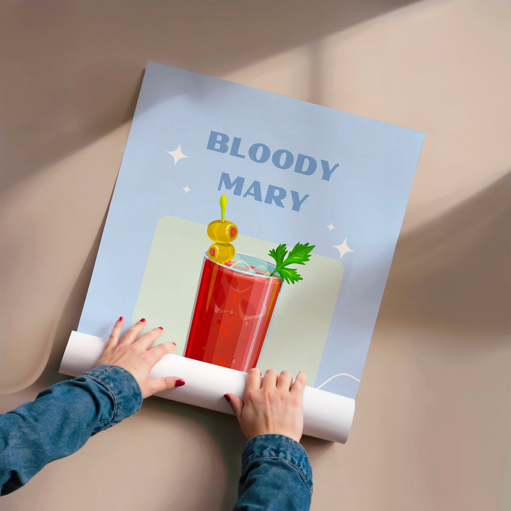 L'impression présentée en poster, sans encadrement, sur un mur neutre.