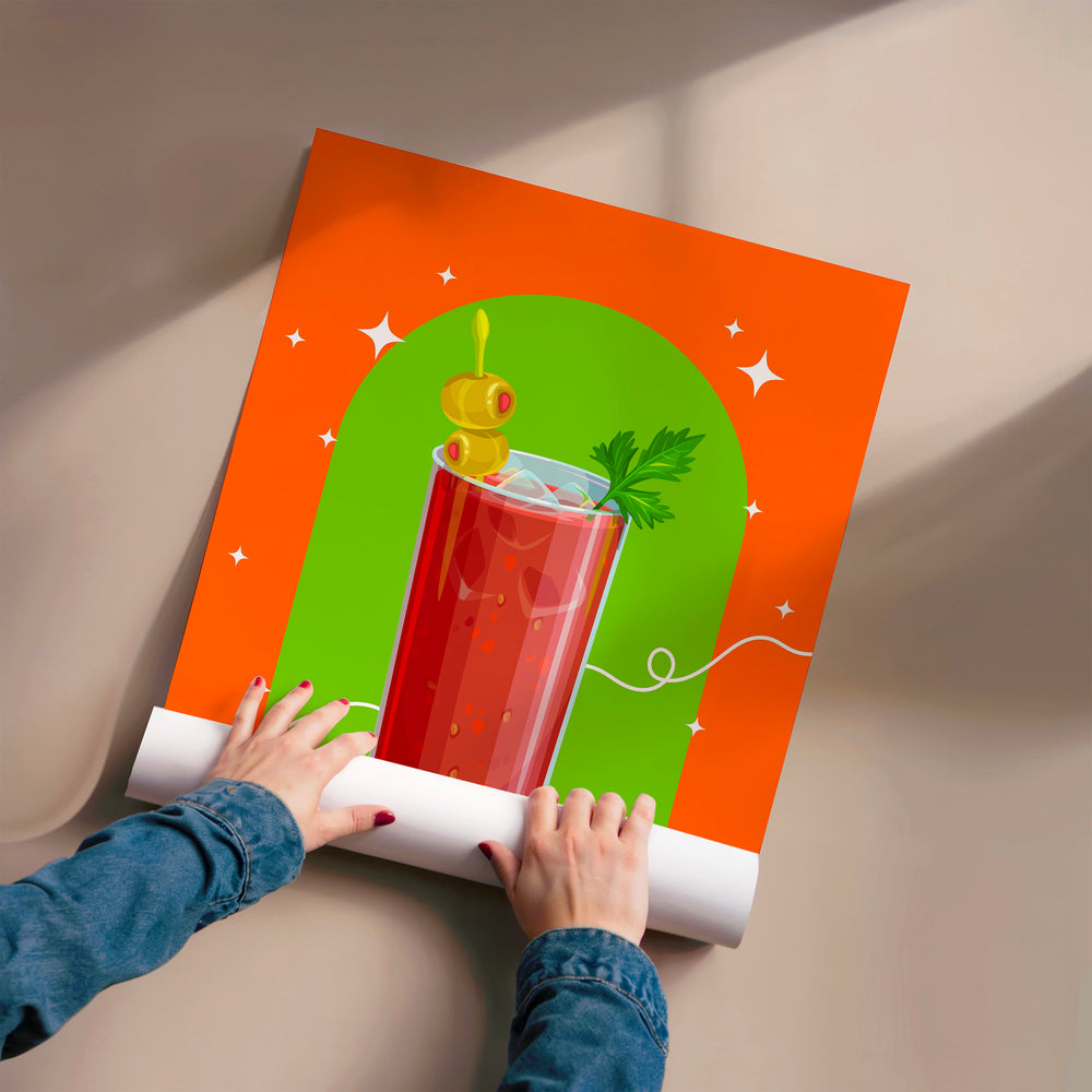 L'impression présentée en poster, sans encadrement, sur un mur neutre.