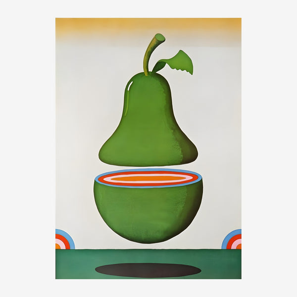 Poire stylisée pop art vert et orange vif — Toile sur châssis