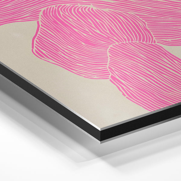 Silhouette rose et beige, line art minimaliste — Aluminium Dibond