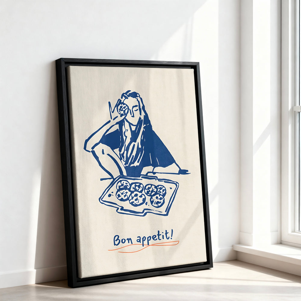 Le tableau accroché en situation dans un intérieur meublé.